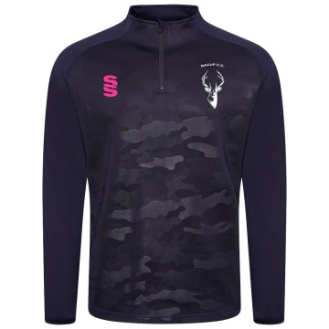 Women's Camo 1/4 Zip Performance Top : Navy - DEPRECATED