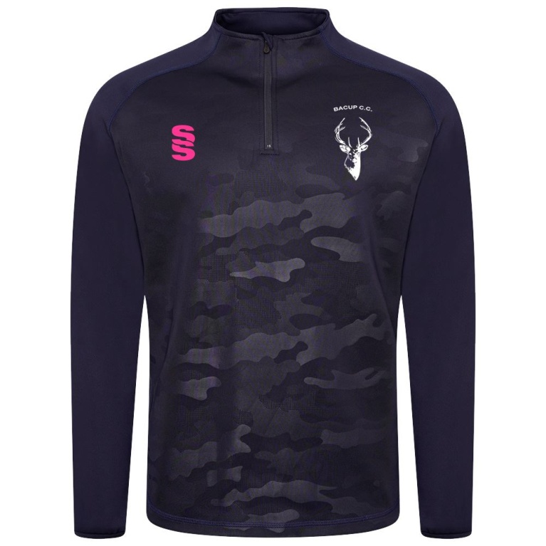Women's Camo 1/4 Zip Performance Top : Navy - DEPRECATED