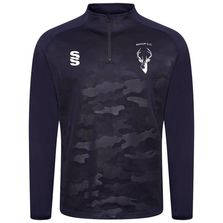 Bacup CC Camo 1/4 Zip Performance Top : Navy